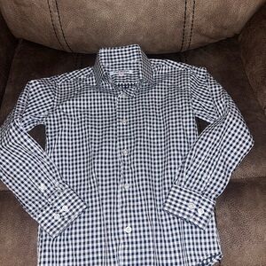 Isaac Mizrahi Navy and White Checkered Shirt